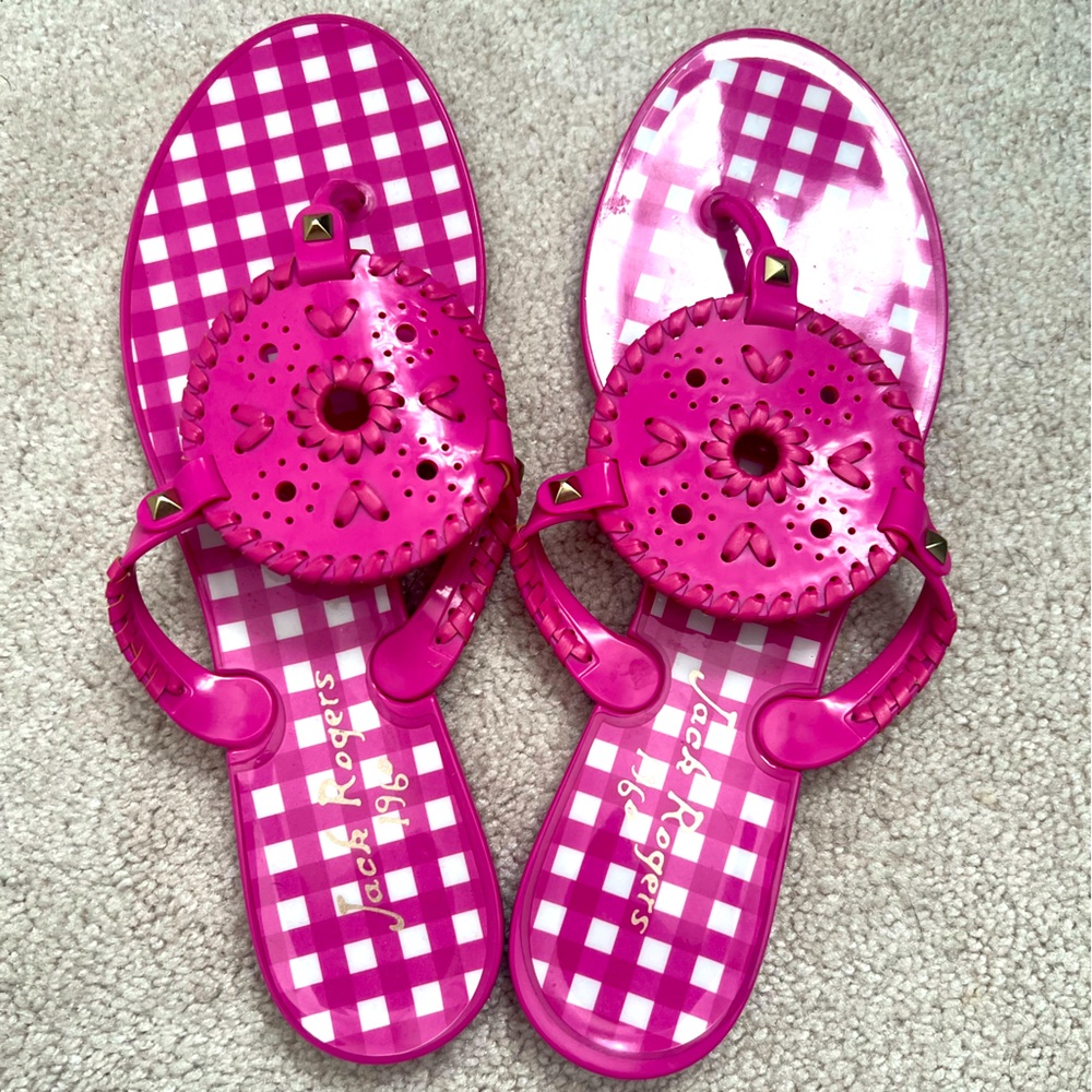 Jack Rogers Hot Pink Georgics Jelly Sandals - Excellent Used Condition